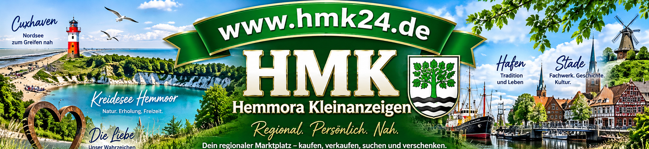 HMK24 mit Kreidesee Hemmoor, Cuxhaven, Stade und Hafen